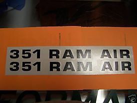 1971 1972 1973 Ford Mustang 351 RAM Air Hood Decal Sticker Set of 2 Choose Color