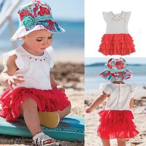 1pc Baby Girl Kid Infant Toddler Layered Dress Tutu Ruffle Clothes Outfit 12 24M