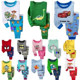 Long Sleeve Sleepwear Pajama Sets for Baby Toddler Kids Boys Girls Size 2T 7T
