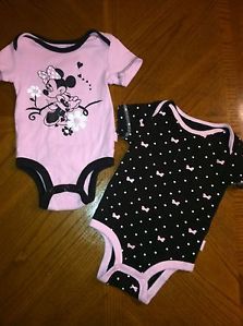 Baby Girl Minnie Mouse Onesies Qty 2 6 Months
