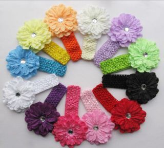 Baby Girl Crochet Headband Hair Band with Daisy Flower Baby Shower Women Gift