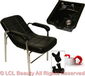 Ceramic Shampoo Bowl Sink Comfort Curve Chair Barber Spa Beauty Salon Equipment