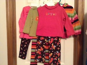 7 Piece Gymboree Lot Deer Size 2T Sweater Shirts Leggings Pants Toddler Girl