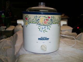 5 QT Vintage Rival Crock Pot Fruit Vintage Crockpot Crock-pot 3355