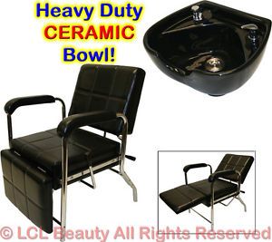 Round Ceramic Shampoo Bowl Shampoo Chair Leg Rest Barber Beauty Salon Equipment