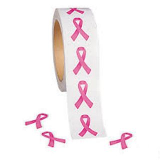 100 Breast Cancer Awareness Pink Ribbon Stickers