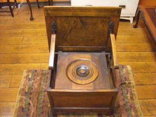 Antique Wood Portable Toilet Wooden Potty Chair Planter Box Primitive