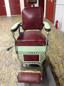 Antique Theo A Kochs Company Chicago Barber Chair 30's Deco Vintage Paider