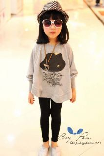 New Kids Toddlers Girls Lovely Long Sleeve Cotton Bat Jacket Tops Shirts 2 7Y