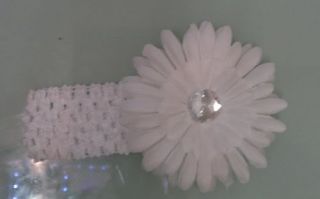Baby Girl Boy Toddler Daisy Flower Crystal Diamante Headband Hairband Bow Clip