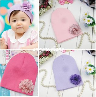 1pc Soft Infant Baby Girl Toddler Newborn Flower Cap Beanie Hat Accessory
