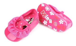 Baby Girls Fuchsia Minnie Mouse Dress Walking Shoes Size 0 6 6 12 12 18 Months