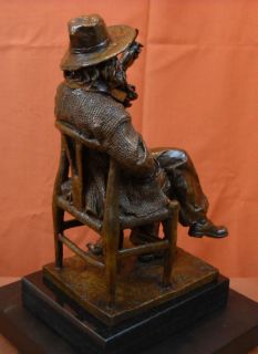 Walt Whitman American Poet Poetry Bronze Sculpture Statue Chair Butterfy Amber