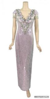 Alyce Designs Pink Sequins Evening Gown Dress Sz 10