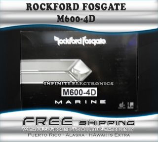 New Rockford Fosgate M600 4D 4 Channel Marine Audio Amplifier M6004D