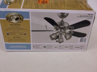 Hampton Bay San Marino 36 In Brushed Steel Ceiling Fan 68353 666834