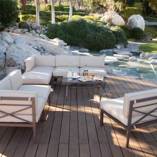 Coral Coast Bellagio 10 pc. Aluminum Sectional Sofa Set   Seats 8   Conversation Patio Sets