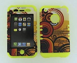 3 IN 1 HYBRID SILICONE COVER FOR APPLE IPHONE 3G 3GS HARD CASE SOFT YELLOW RUBBER SKIN CIRCLES YE TE281 KOOL KASE ROCKER CELL PHONE ACCESSORY EXCLUSIVE BY MANDMWIRELESS: Cell Phones & Accessories
