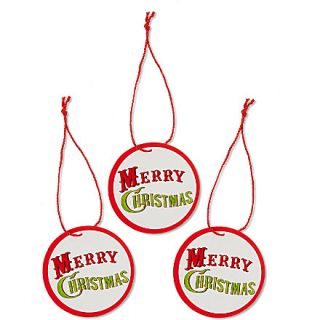 CHRISTMAS   Pack of 10 round Merry Christmas tags