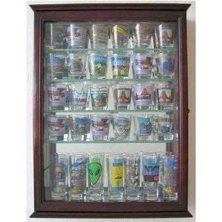  31 Shot Glass Shooter Display Case Holder Cabinet Wall 