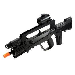 Soft Air Famas Tactical Rifle / Red Dot Scope/Silencer / Light, Black
