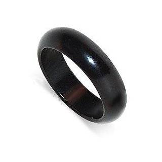 6mm wide Black Onyx Gemstone Band Ring Size 3.5 to 13