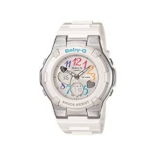 Casio Womens BGA116 7B Baby G Multi Color Dial and White Resin Strap 
