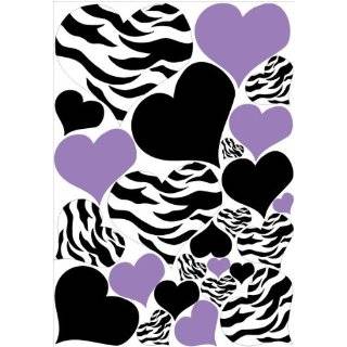  Purple Zebra Print, and Black Mini Dot Wall Stickers 