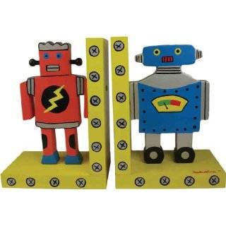 Kids Tatutina Wood Adorable Designed Robot Bookends