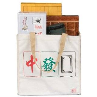    Mahjong Canvas Shopping Tote Bag with Tile Design: Toys & Games