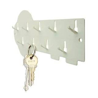 STEELMASTER 9 Hook Decorative Key Rack, 8 x 3 Inches, Putty (201400900 