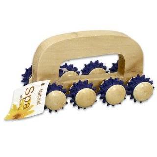 WOODEN HAND HELD MASSAGER With 8 WHEELS