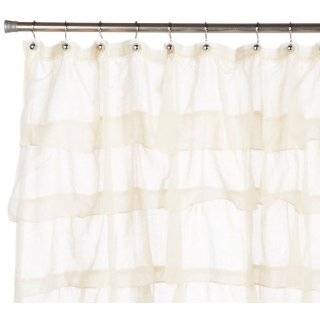  Ann Gish White Ruffled Shower Curtain