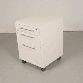  RS215 3 Drawer Metal Mobile File Cabinet   White Office 