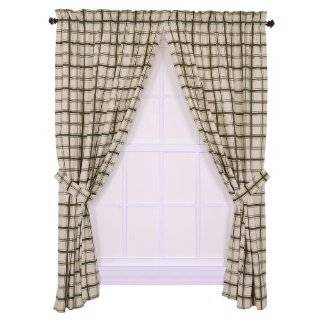   White Plaid Fabric Curtain Valance, 54 Inch by 16 Inch