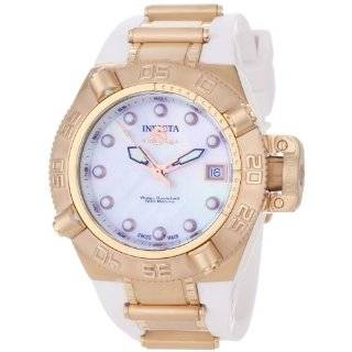   Gold Plated Stainless Steel and White Polyurethane Watch Invicta